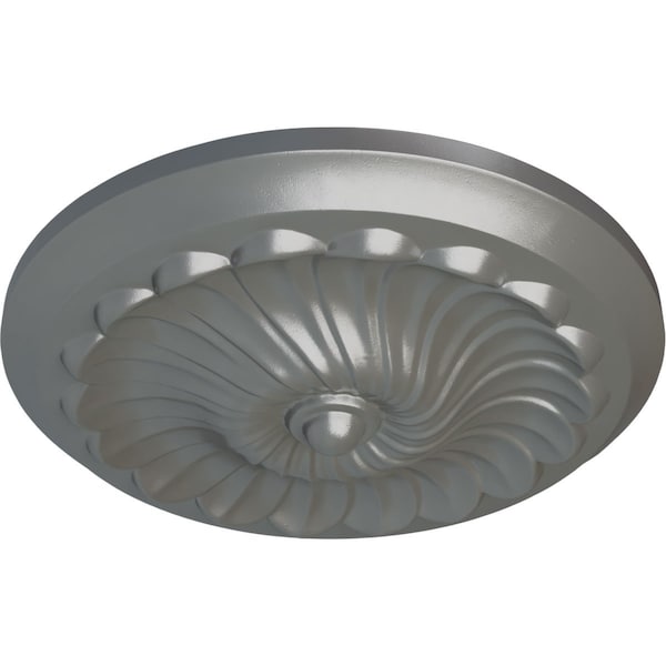 Flower Spiral Ceiling Medallion (Fits Canopies Up To 2), Hand-Painted Silver, 12 1/4OD X 2 1/4P